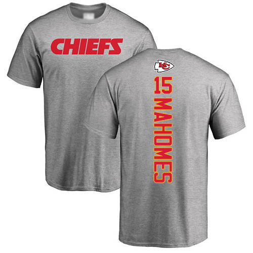 Men Kansas City Chiefs #15 Mahomes Patrick Ash Backer T-Shirt->kansas city chiefs->NFL Jersey